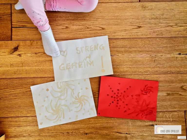 Unsichtbare Tinte Experiment Ergebnis